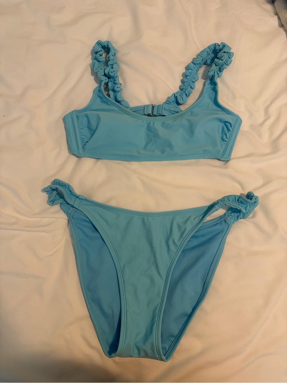 Wild Fable Light Blue Ruffle Swimsuit Bikini Set Size Medium